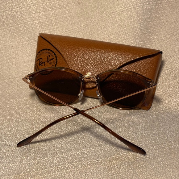 Highstreet 52mm Round Brow Bar Sunglasses Copper Tortoise - Picture 3 of 9